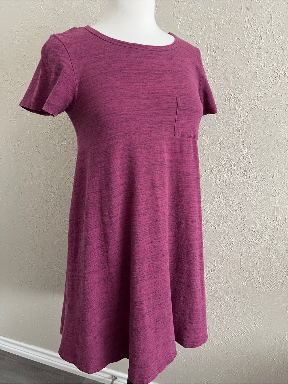 LuLaRoe Carly High Low Swing T-Shirt Dress with Chest Pocket